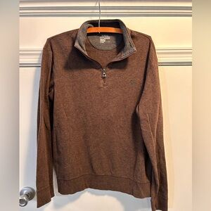 Polo Ralph Lauren Performance sweater Mens M Quarter Zip Pullover Brown